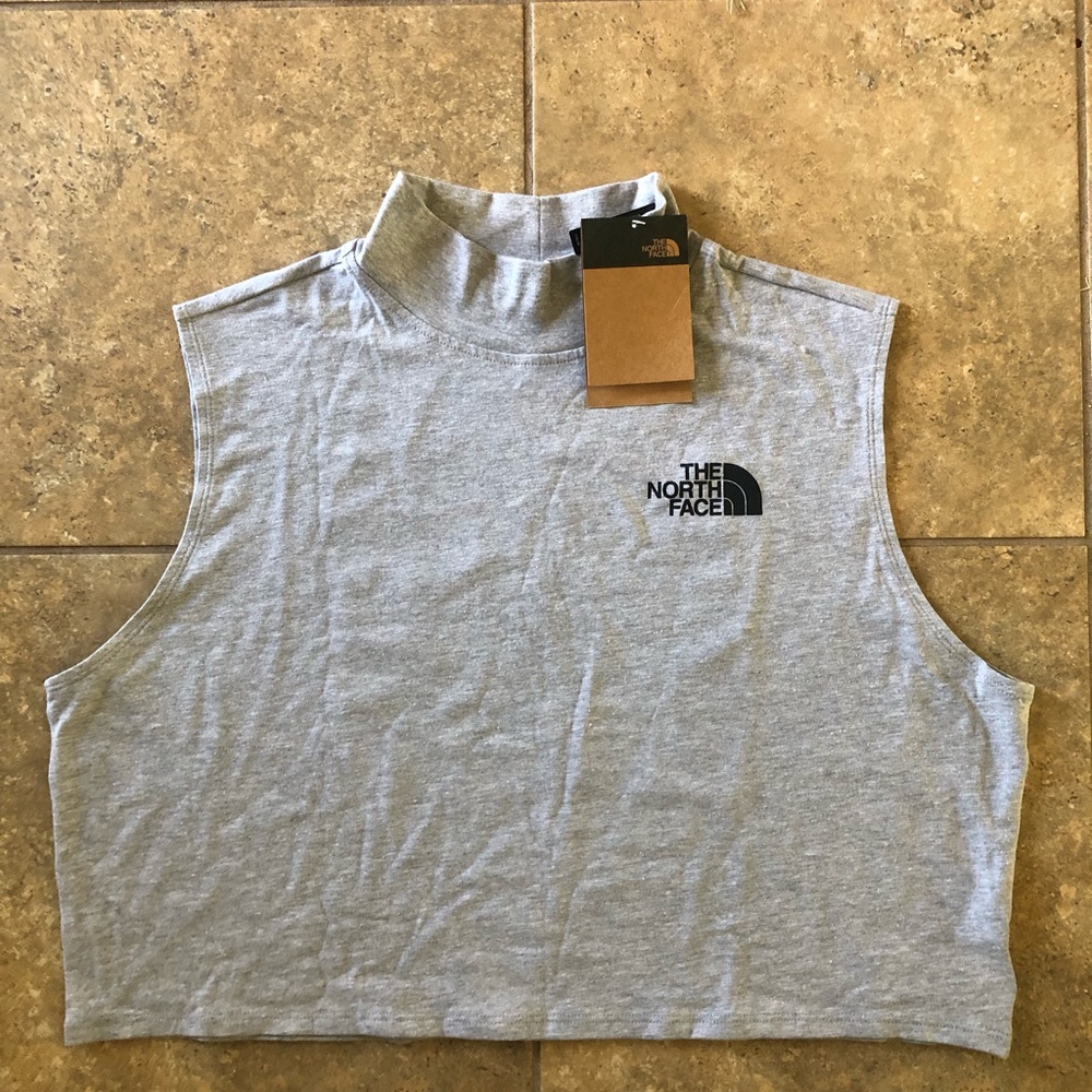 The North Face Gray Sleeveless Muscle Tee Crop NWT